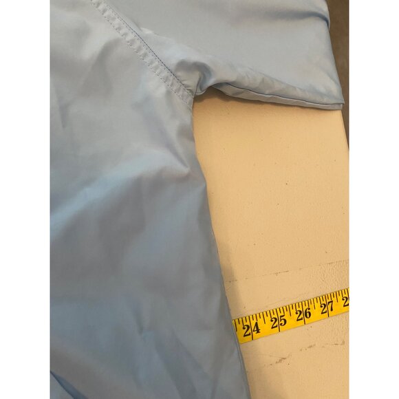 Eddie Bauer Pale Blue Lightweight Jacket Hood Front Pockets Full Zip Large - Picture 10 of 11